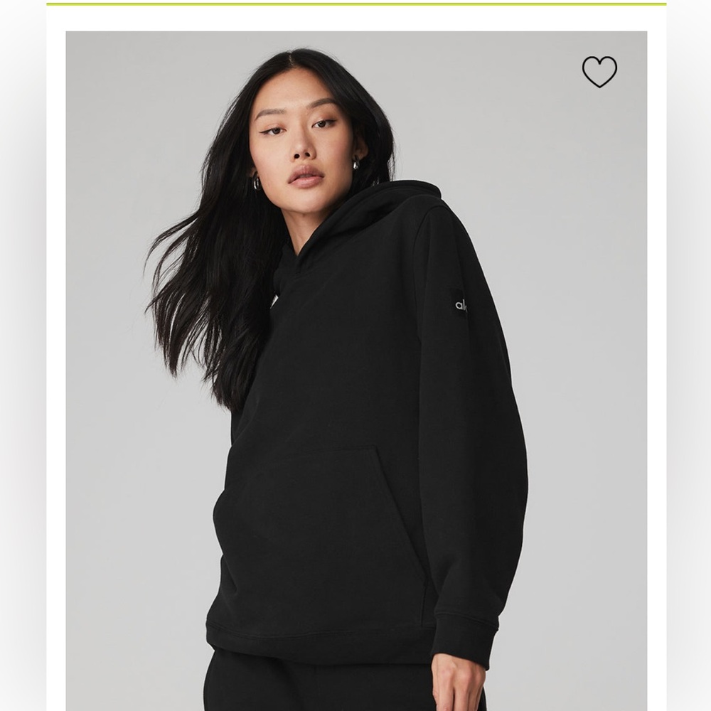 ALO renown heavy weight hoodie - black, size medium